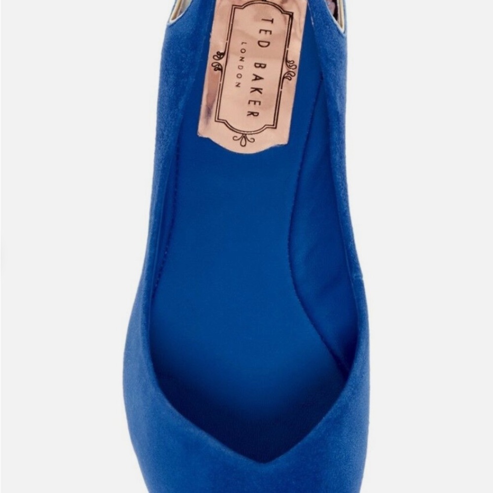 Ted Baker London DABIH Cut Out Ballet Flats Metallic Heel Women 39.5 USA 8.5 - Picture 4 of 7